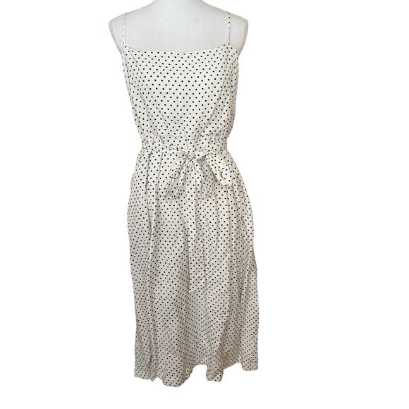 Kate Spade New York x Target Mini Polka Dot Tie-Waist Midi Dress Cream Black XL - Picture 2 of 6